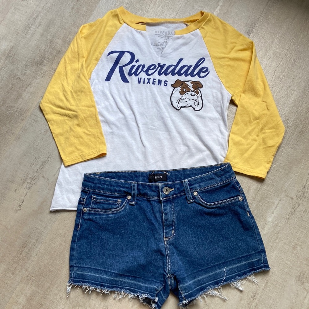 Bundle Girls denim shorts and t-shirt size 14